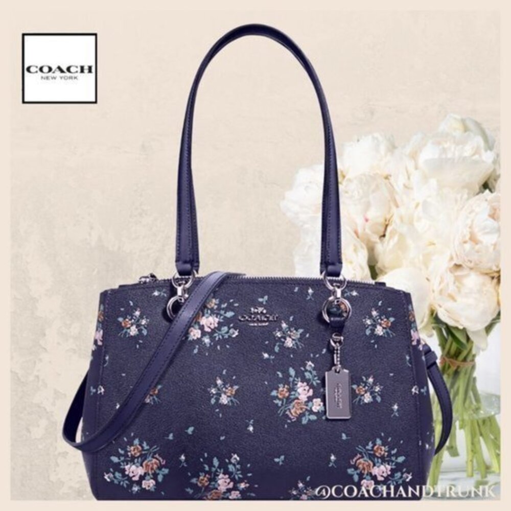 Coach Floral Crossbody Bag - Navy